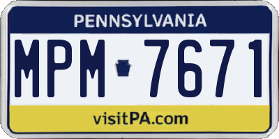 PA license plate MPM7671