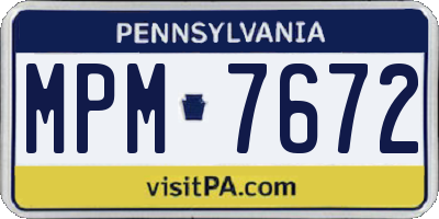 PA license plate MPM7672
