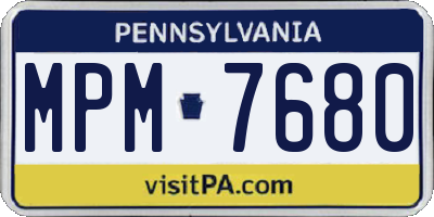 PA license plate MPM7680
