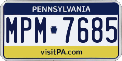 PA license plate MPM7685