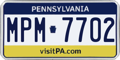 PA license plate MPM7702
