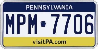 PA license plate MPM7706