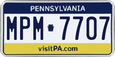 PA license plate MPM7707