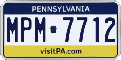 PA license plate MPM7712