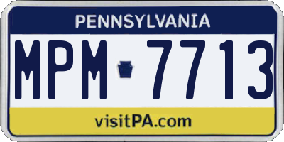 PA license plate MPM7713