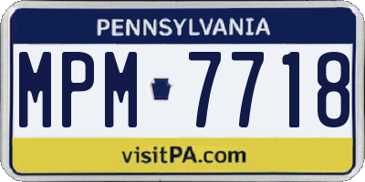 PA license plate MPM7718