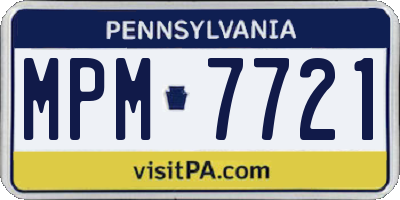 PA license plate MPM7721