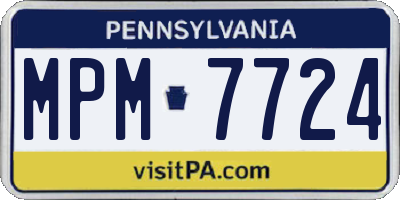PA license plate MPM7724