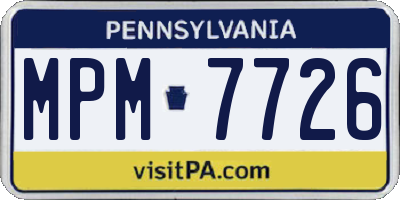 PA license plate MPM7726