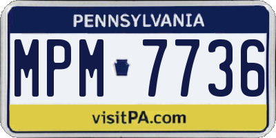PA license plate MPM7736