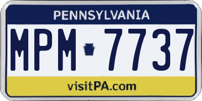 PA license plate MPM7737
