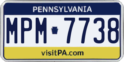 PA license plate MPM7738