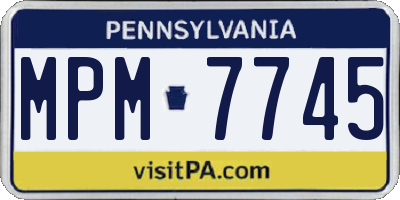 PA license plate MPM7745