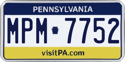 PA license plate MPM7752