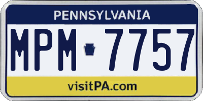 PA license plate MPM7757