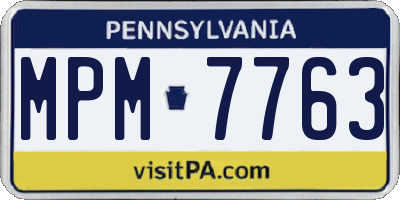 PA license plate MPM7763