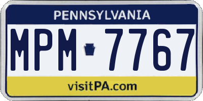 PA license plate MPM7767