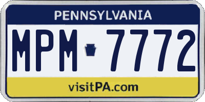 PA license plate MPM7772