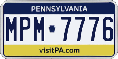 PA license plate MPM7776