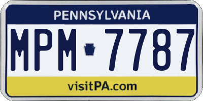 PA license plate MPM7787