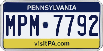 PA license plate MPM7792