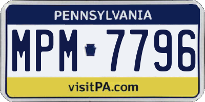 PA license plate MPM7796