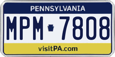 PA license plate MPM7808