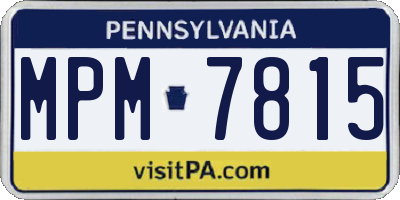 PA license plate MPM7815