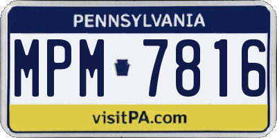 PA license plate MPM7816