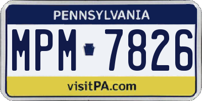 PA license plate MPM7826