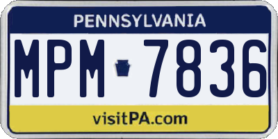 PA license plate MPM7836