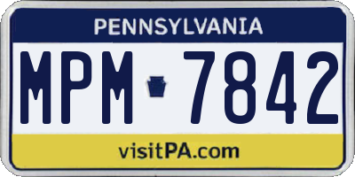 PA license plate MPM7842