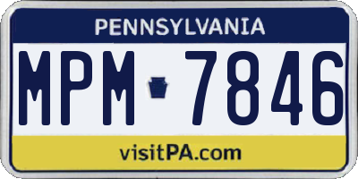PA license plate MPM7846