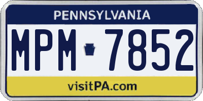 PA license plate MPM7852