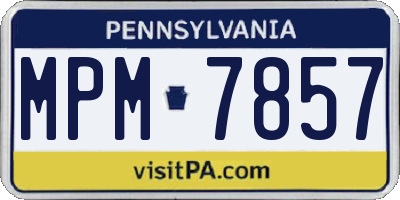 PA license plate MPM7857