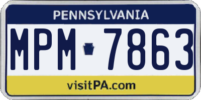 PA license plate MPM7863
