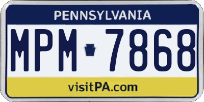 PA license plate MPM7868