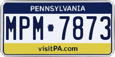 PA license plate MPM7873