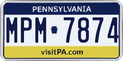 PA license plate MPM7874