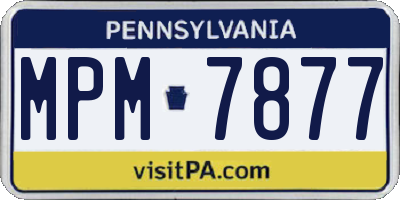 PA license plate MPM7877