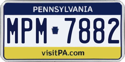PA license plate MPM7882