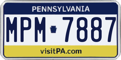 PA license plate MPM7887