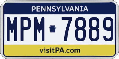 PA license plate MPM7889