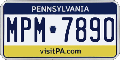 PA license plate MPM7890