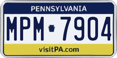 PA license plate MPM7904