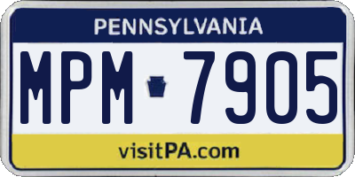 PA license plate MPM7905