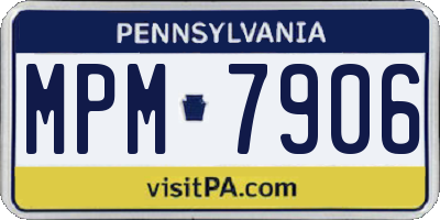 PA license plate MPM7906