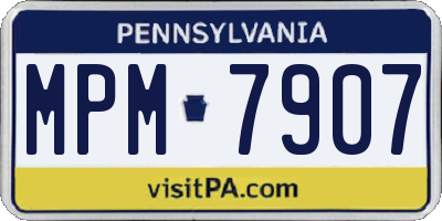 PA license plate MPM7907