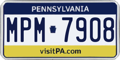 PA license plate MPM7908