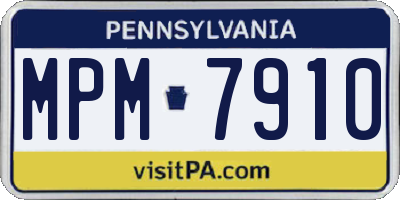 PA license plate MPM7910